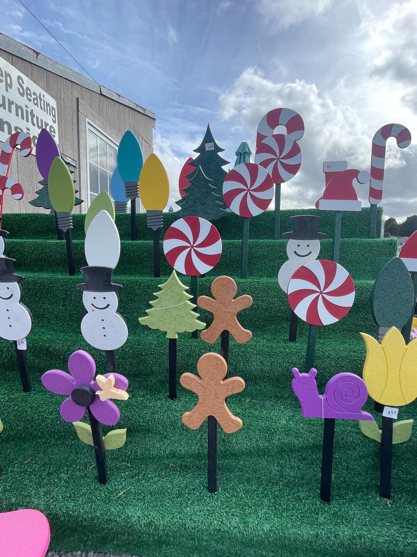 Poly Peppermint Christmas Yard Stake Decoration for Home, School, Indoor/Outdoor. Perfect Winter decoration for Santa and Christmas lovers!