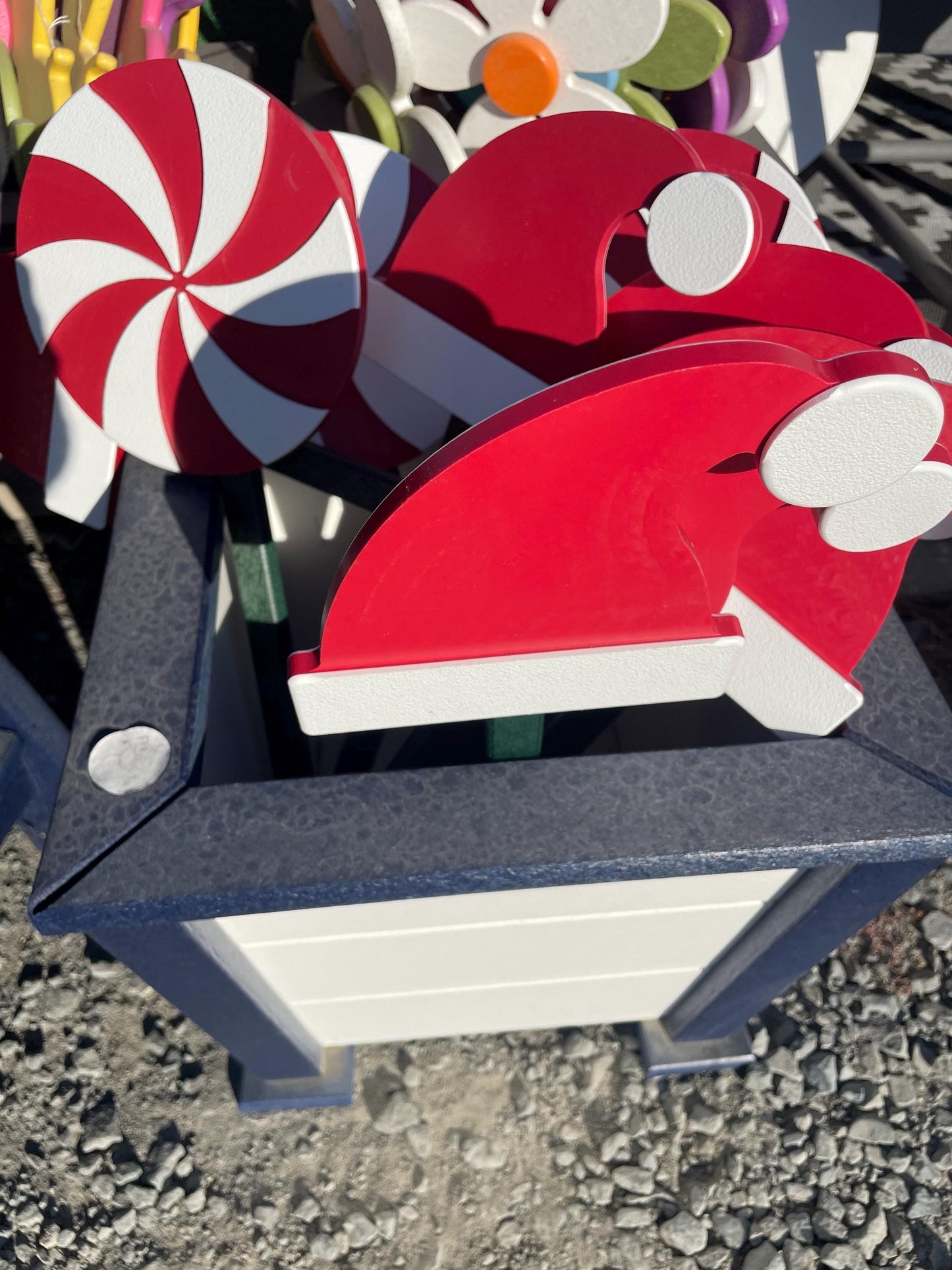 Poly Peppermint Christmas Yard Stake Decoration for Home, School, Indoor/Outdoor. Perfect Winter decoration for Santa and Christmas lovers!