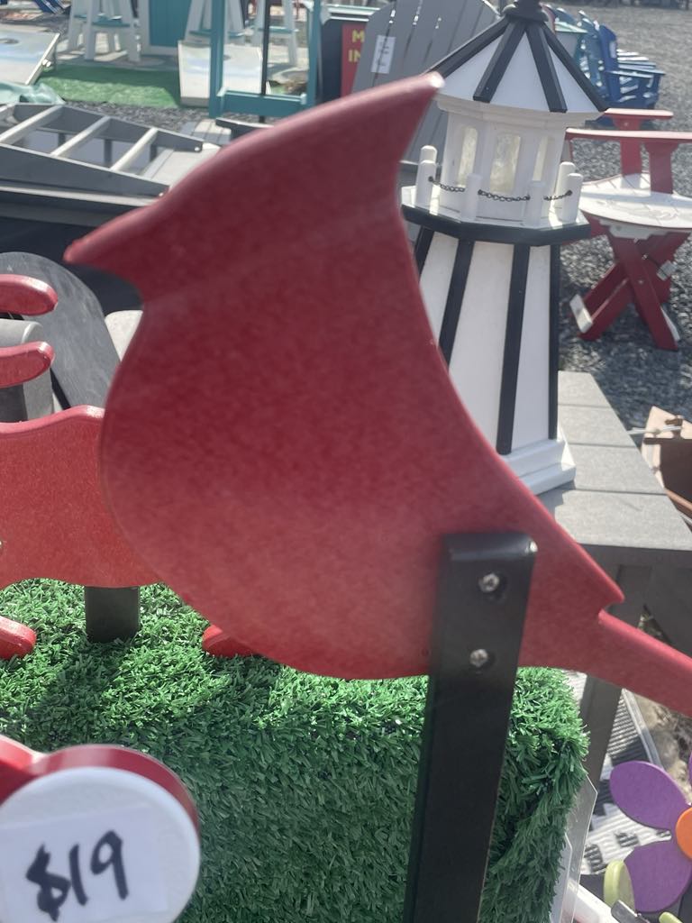 Poly Yard Stake - Red Cardinal Decoration - Garden Decor