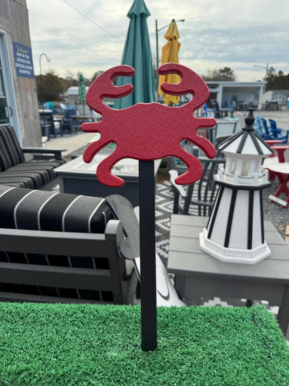 Poly Crab Yard Stake - Red Crab Blue Crab - Crab Feast, Crab Shack, Outdoor Bar, Beach Decor, Maryland Crab Decor - Fake Crab won't pinch!