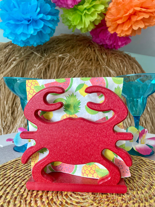 Poly Crab Napkin Holder - Outdoor Indoor Crab Napkin Holder - Coastal Beach Theme - Crab Feast - Outdoor bbq