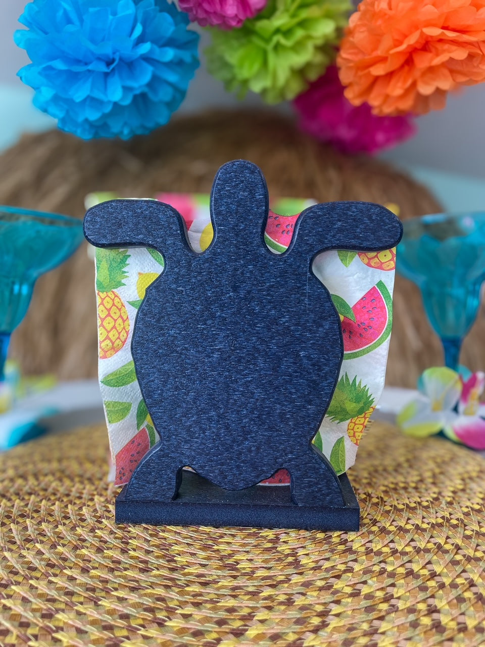 Poly Sea Turtle Napkin Holder - Outdoor Indoor Turtle Napkin Holder - Coastal Beach Theme - Great Christmas Housewarming Gift - Lasts 4ever