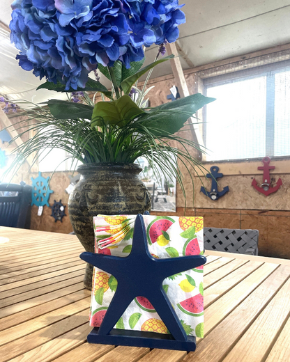 Poly Starfish Napkin Holder - Unique Poly Starfish Perfect for Outdoor Dining, Crab Feast, Picnics, BBQ, Beach House Decor, Coastal Living