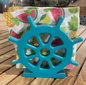 Poly Ship Wheel Napkin Holder - Unique Poly Captain's Wheel Perfect for Outdoor Dining, Picnics, BBQ, Beach House Decor, Coastal Living Ahoy