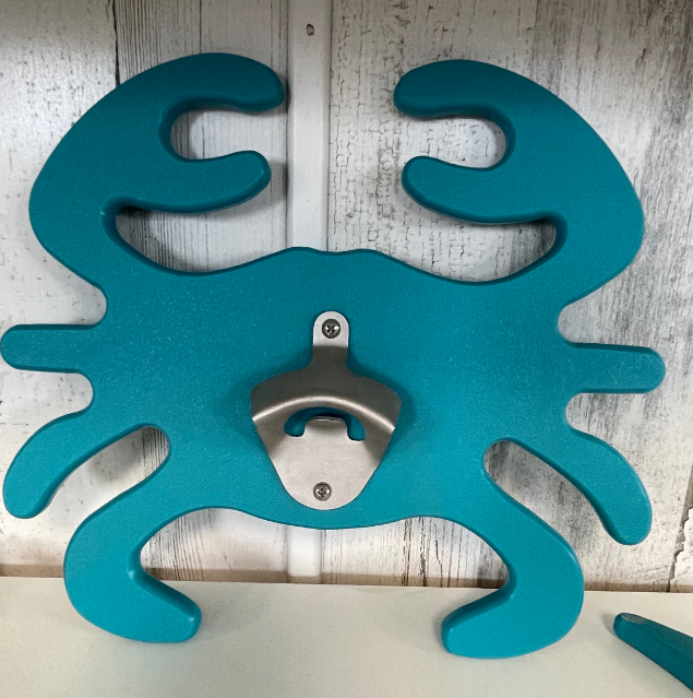 Poly Crab Wall Bottle Openers Perfect for Beach - Coastal Theme, Crab Feast, Man Cave, Outdoor Bar, Kitchen, Pub, Beach House, Unique Gifts