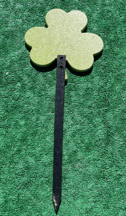 Poly Shamrock Yard Garden Stake with Black Stake - Amish Made St. Patrick's Day Decoration - Lucky Charm - Clover - Home Decor or Parade