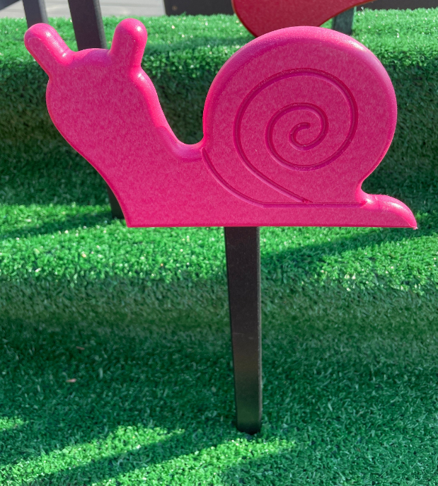 Poly Snail Yard Stake with Black Stake - Amish Made Snail Garden Decoration - Snail that won't slink away home! Perfect for Fairy Garden.