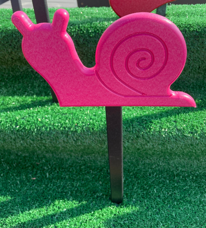 Poly Snail Yard Stake with Black Stake - Amish Made Snail Garden Decoration - Snail that won't slink away home! Perfect for Fairy Garden.