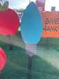 Poly Christmas Colorful Light Bulb Black Stake - Amish Made Christmas Decor - Outdoor Light Bulb that won't burn out!