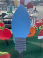 Poly Christmas Colorful Light Bulb Black Stake - Amish Made Christmas Decor - Outdoor Light Bulb that won't burn out!