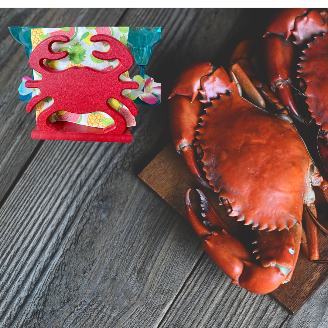 Poly Crab Napkin Holder - Outdoor Indoor Crab Napkin Holder - Coastal Beach Theme - Crab Feast - Outdoor bbq