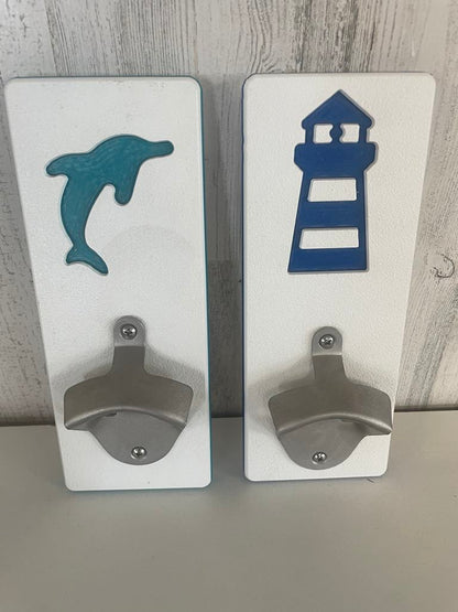 Poly Beach Theme Wall Bottle Openers Perfect for Beach, Bar, Man Cave, She Shed, Lobster Shanty, Crab Shack  - Coastal Theme - Unique Gifts