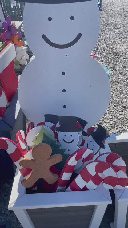 Poly Snowman Yard Stake with Black Stake - Amish Made Christmas Decoration - A Snowman that Won't Melt - Frosty the Snowman - Snowman Decor