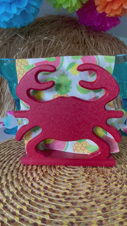 Poly Crab Napkin Holder - Outdoor Indoor Crab Napkin Holder - Coastal Beach Theme - Crab Feast - Outdoor bbq